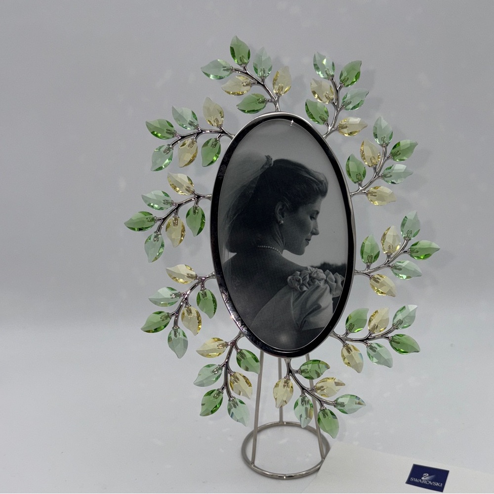 Swarovski Crystal Leaves Oval Picture Photo Frame Yasmine Hurel